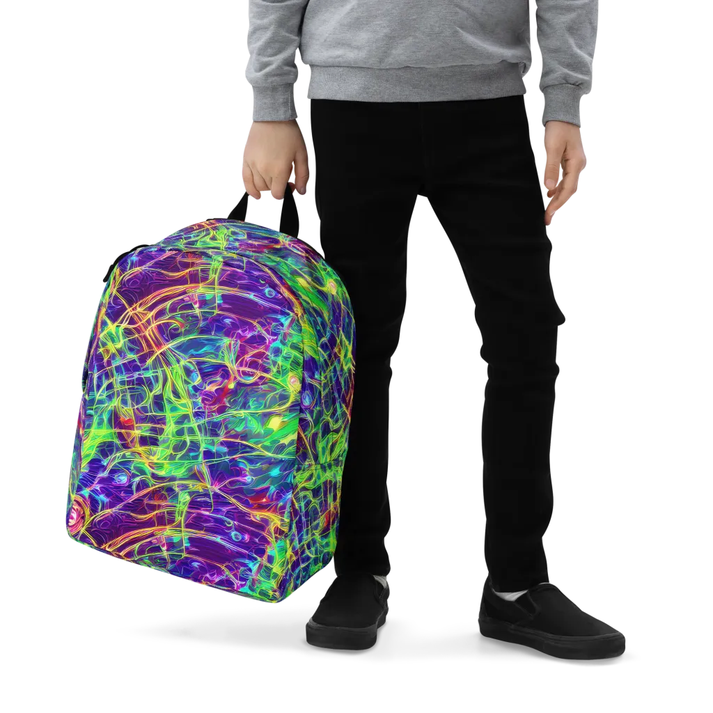 Fluorescent Vines on Minimalist Backpack — Zoomed-in