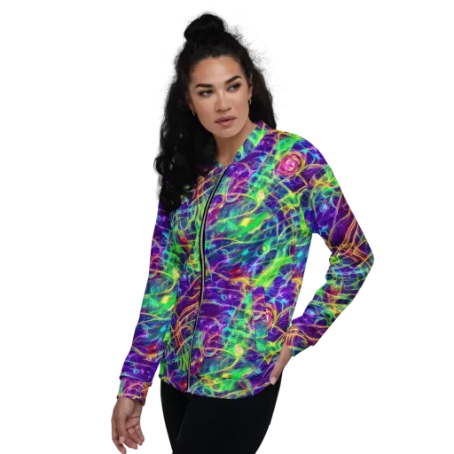 Fluorescent Vines on a Bomber Jacket