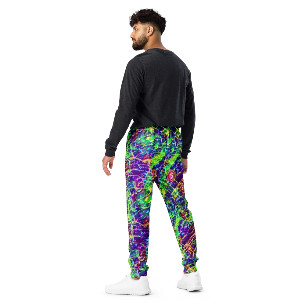 Fluorescent Vines on Men's Joggers — Back