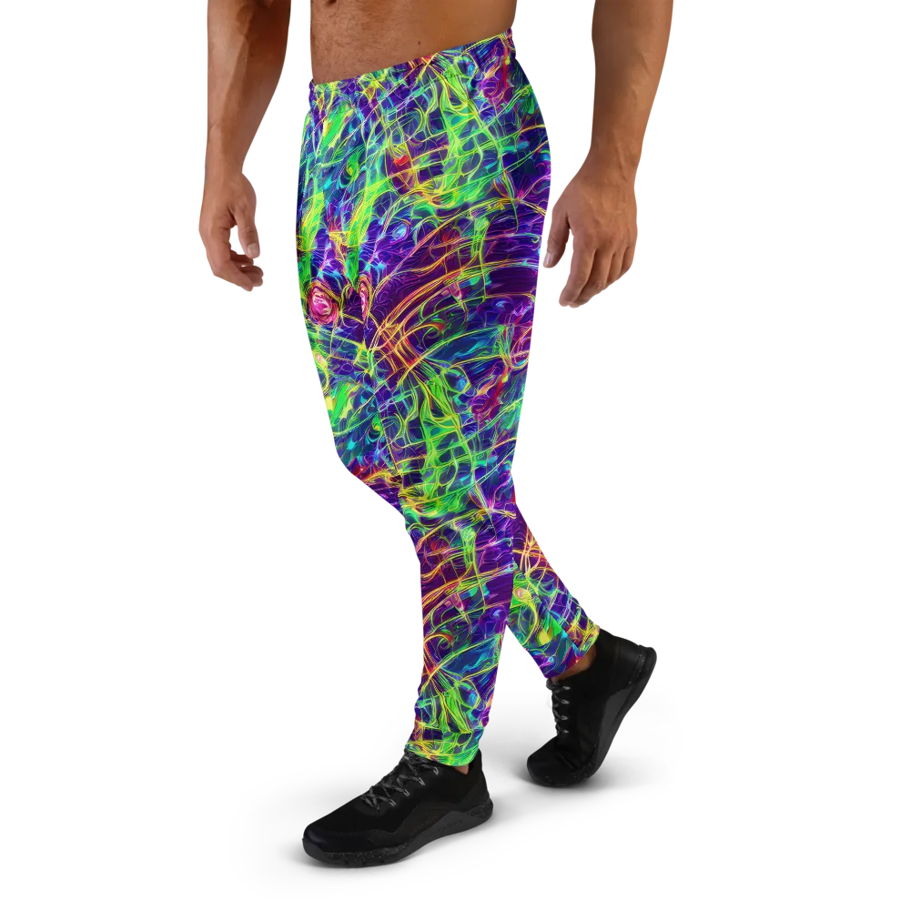 Fluorescent Vines on Men's Joggers — Left