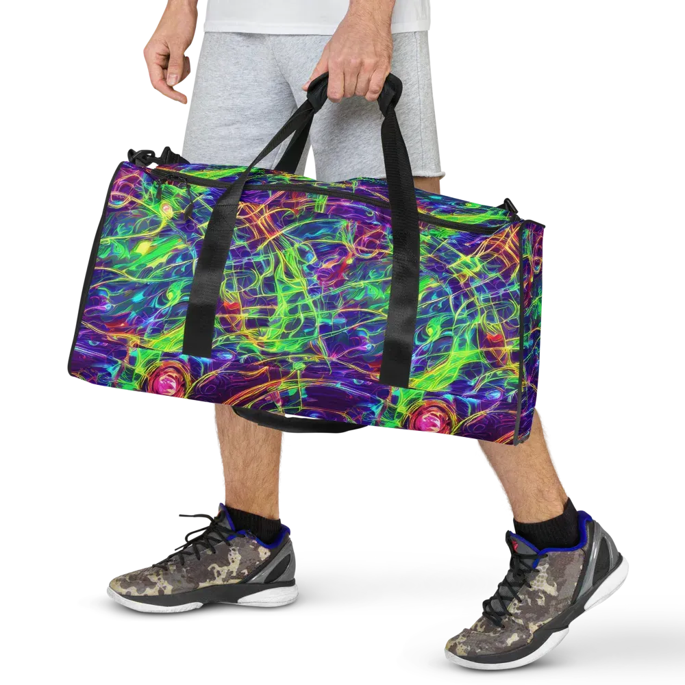 Fluorescent Vines on Duffle Bag — Front