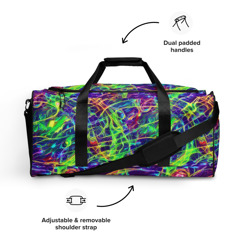 Fluorescent Vines on Duffle Bag — Front