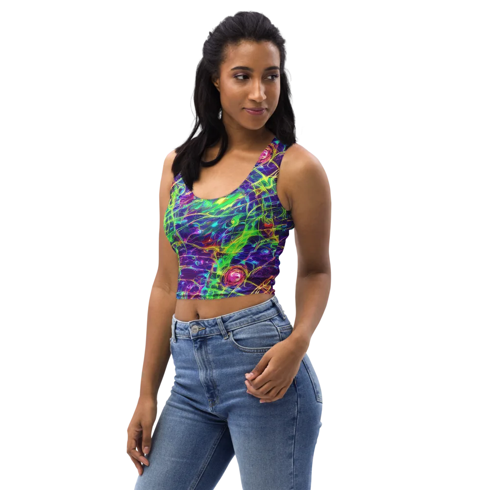 Fluorescent Vines on Crop Top — Left Front