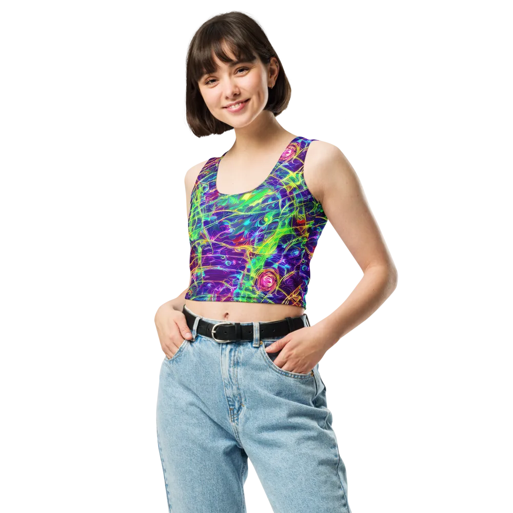 Fluorescent Vines on Crop Top — Front