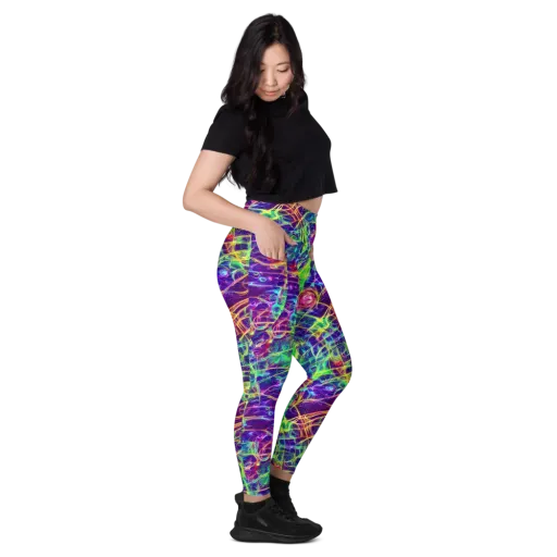 Fluorescent Vines on a Leggings with Pockets