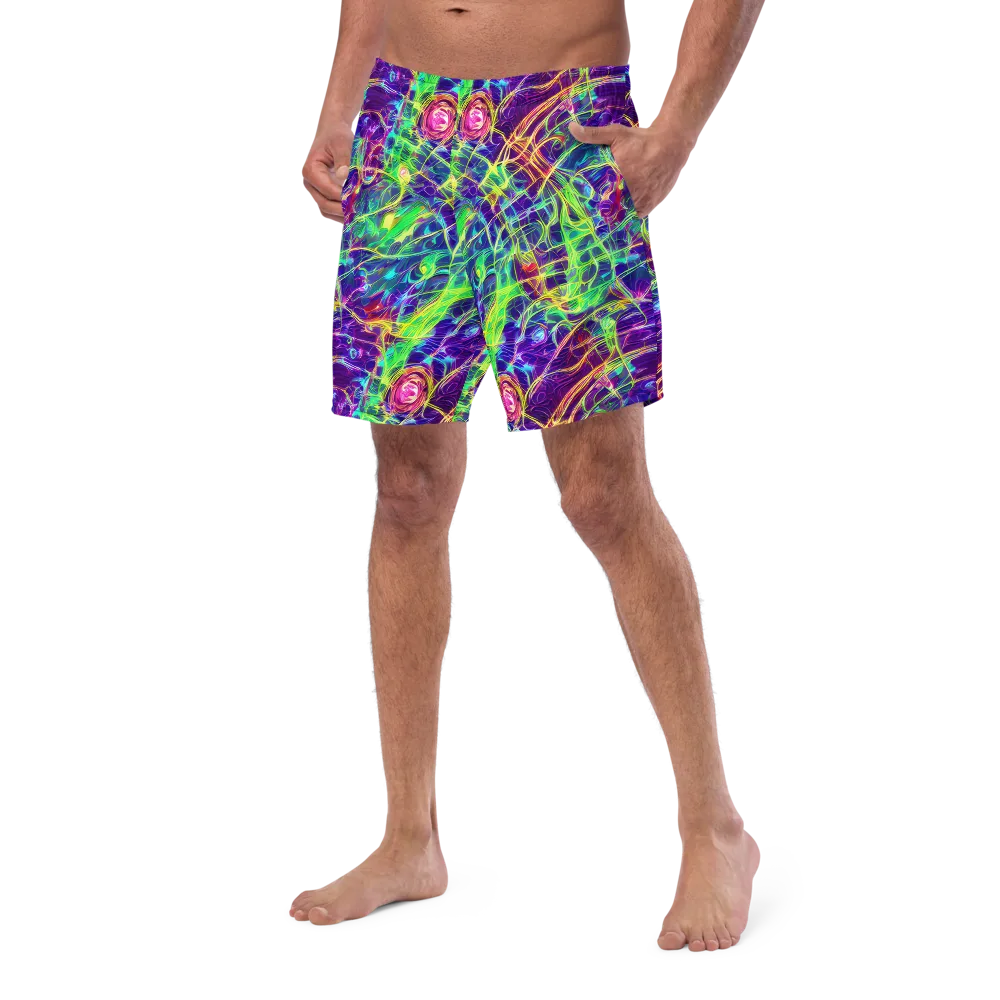 Fluorescent Vines on Swim Trunks — Left Front