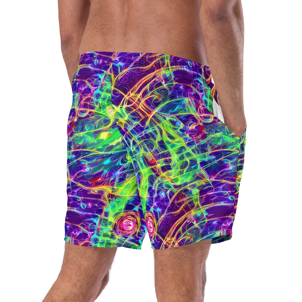Fluorescent Vines on Swim Trunks — Right Back