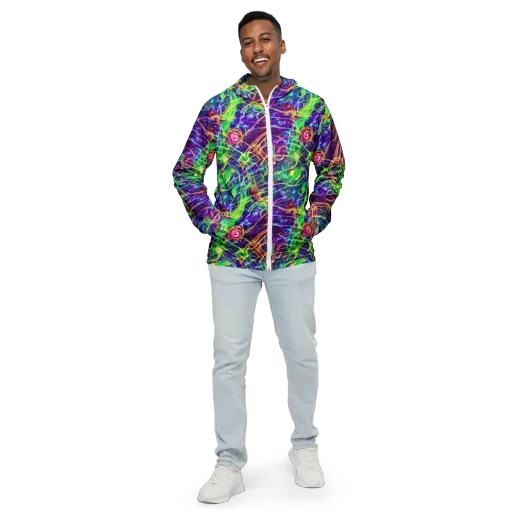 Fluorescent Vines on a Men's Windbreaker