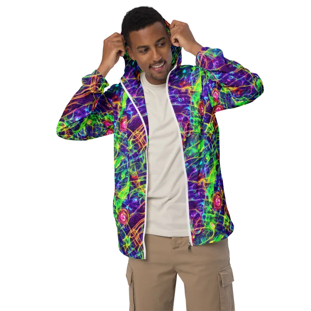 Fluorescent Vines on Men's Windbreaker — Front