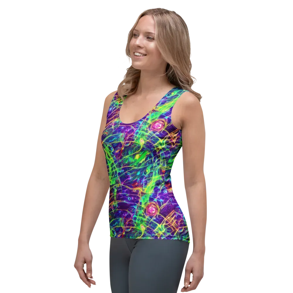 Fluorescent Vines on Women's Tank Top — Left Front