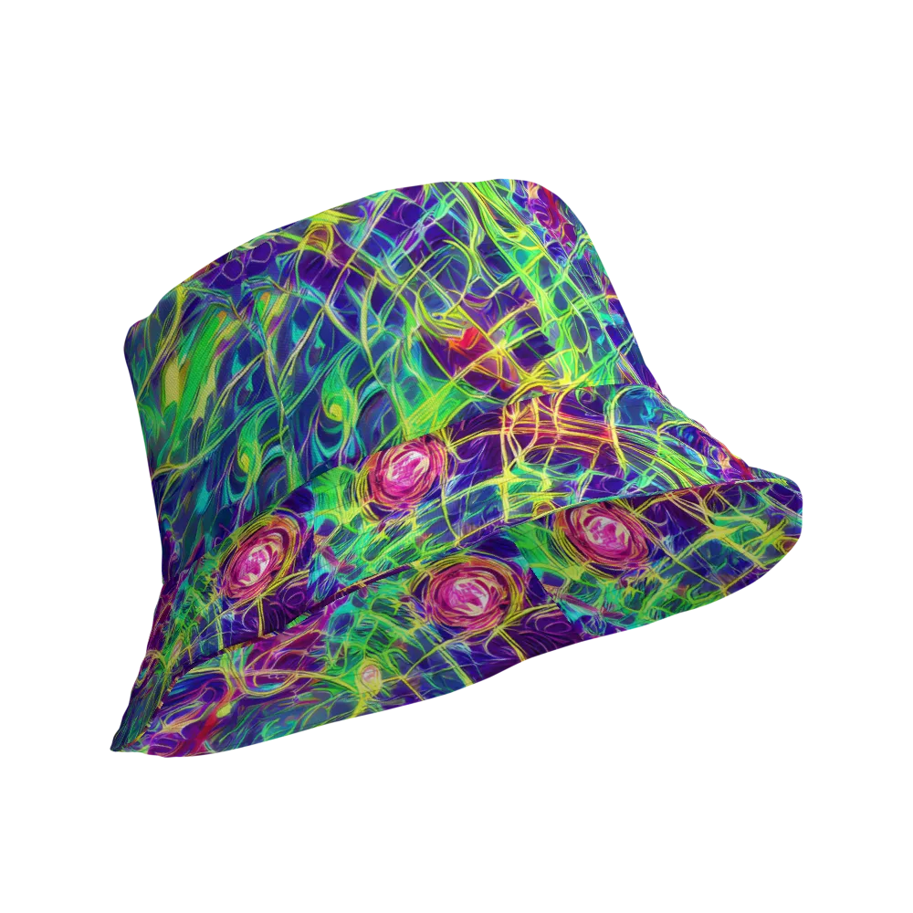 Fluorescent Vines on Reversible Bucket Hat — Product details Outside