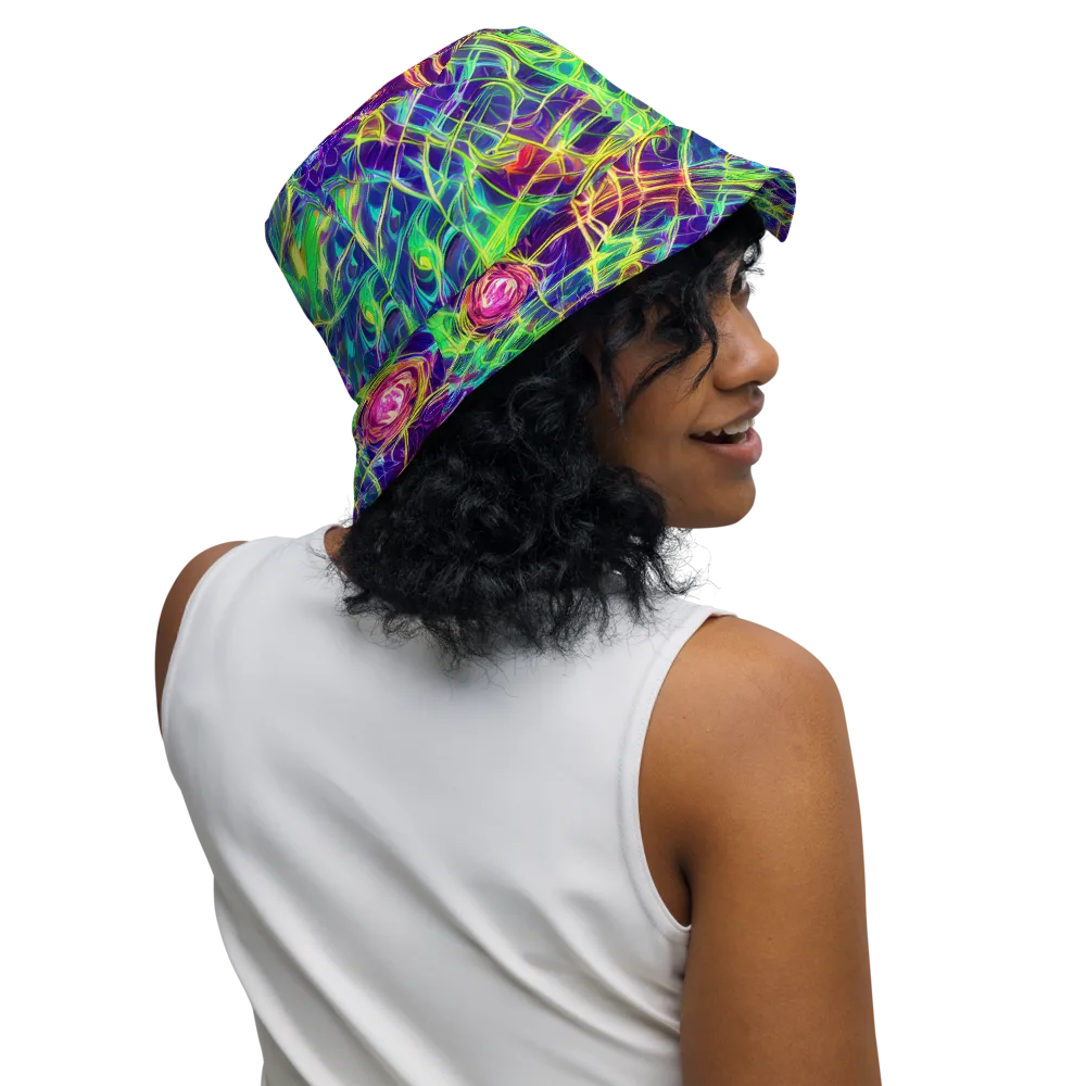 Fluorescent Vines on Reversible Bucket Hat — Right Outside