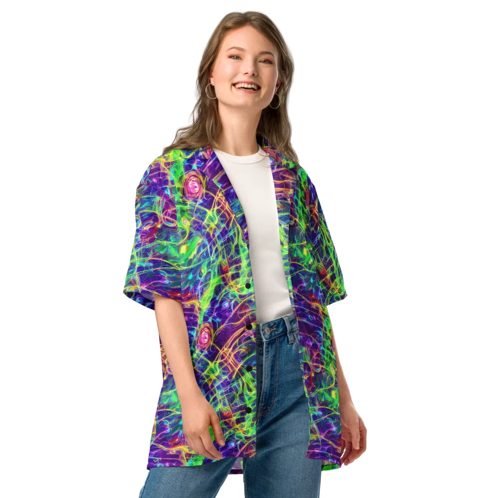 Fluorescent Vines on Button Shirt — Front