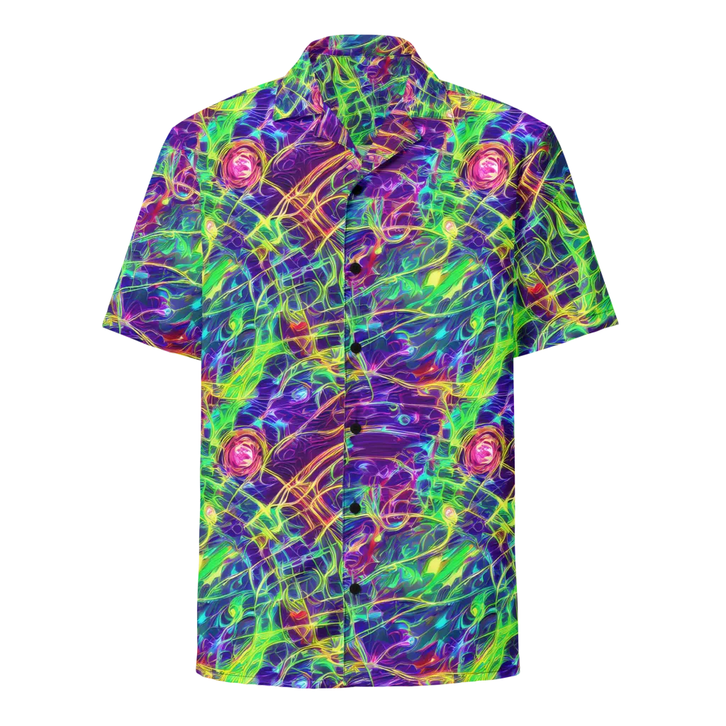 Fluorescent Vines on Button Shirt — Front