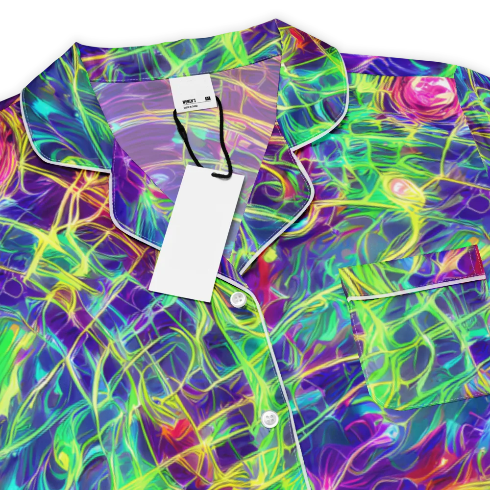 Fluorescent Vines on Women's Short Sleeve Pajama Top — Product details
