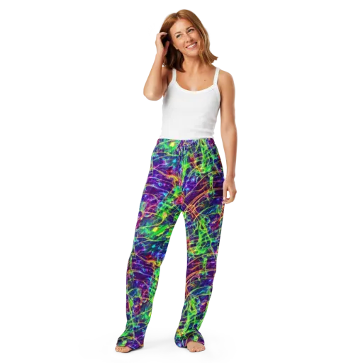 Fluorescent Vines on a Women's Pajama Pants
