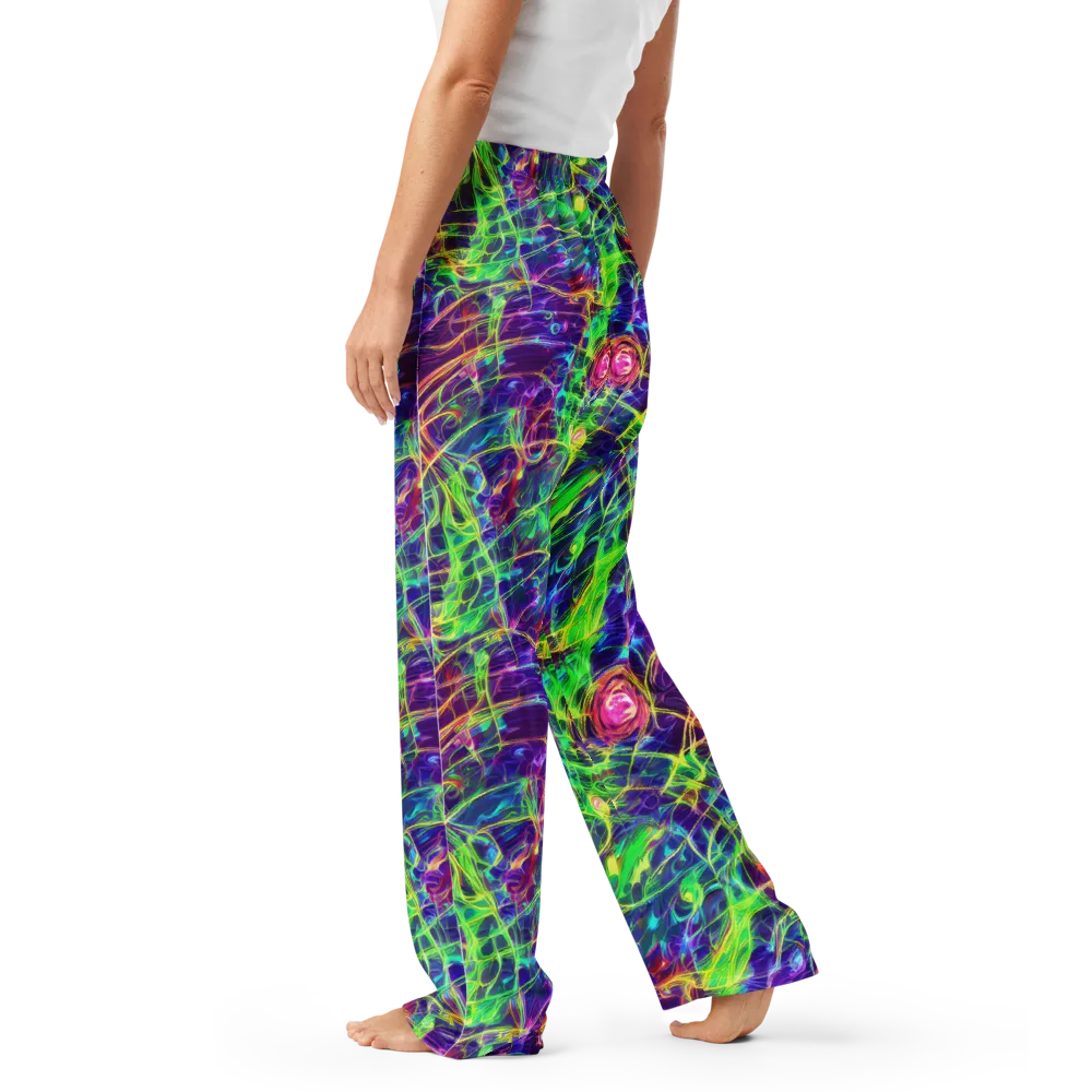 Fluorescent Vines on Women's Pajama Pants — Left