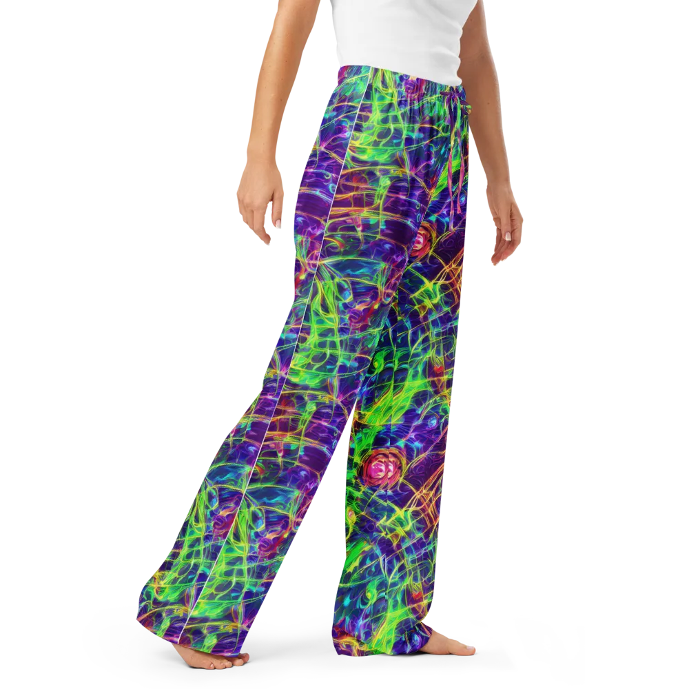 Fluorescent Vines on Women's Pajama Pants — Right Front
