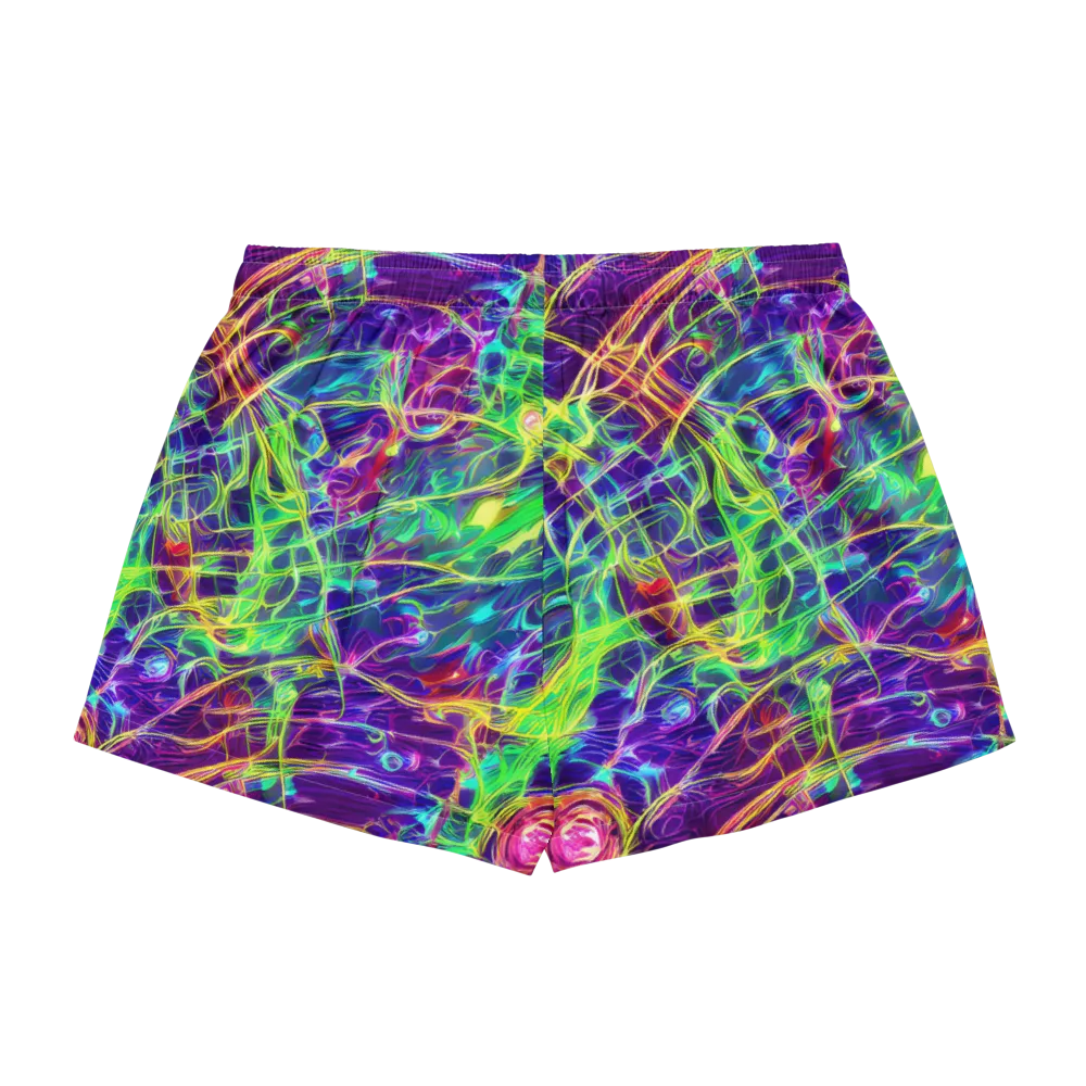 Fluorescent Vines on Women's Pajama Shorts — Back
