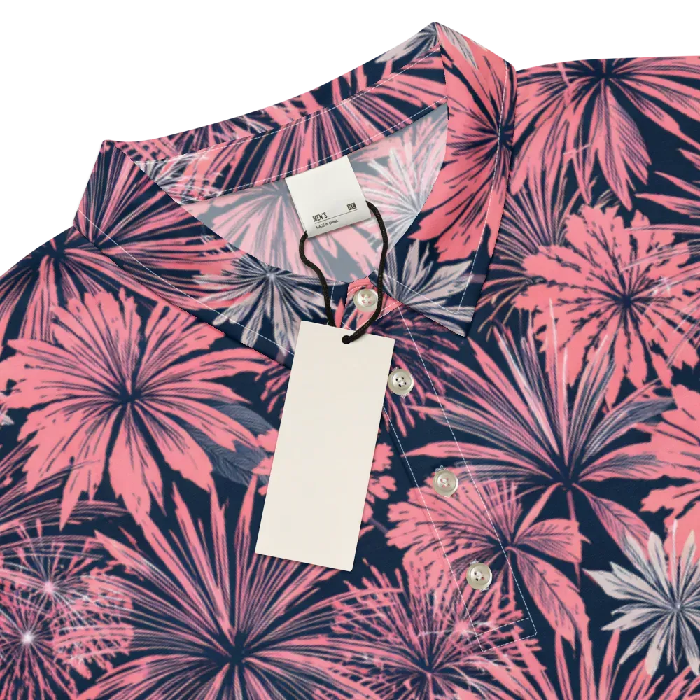 Midnight Coral Garden on Men's Slim Fit Polo Shirt — Product details