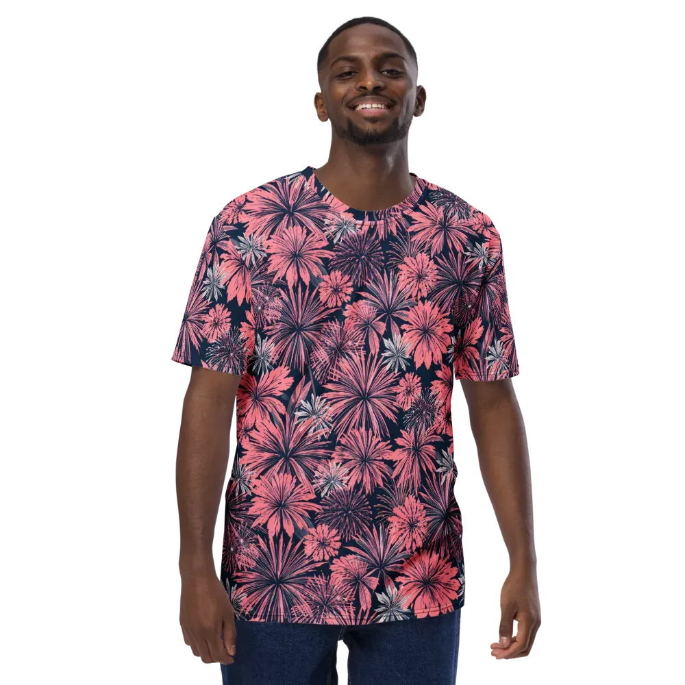 Midnight Coral Garden on Men's Crew Neck T-Shirt — Front