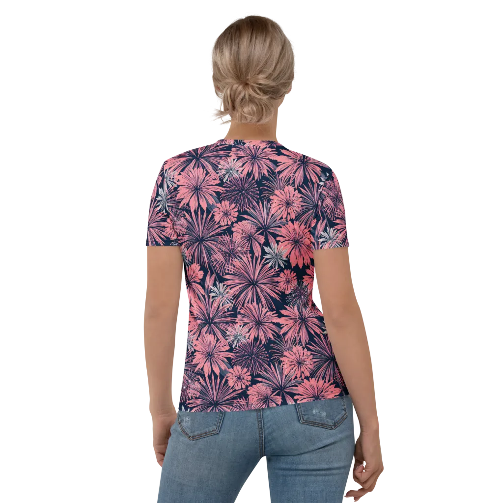 Midnight Coral Garden on Women's Crew Neck T-Shirt — Back