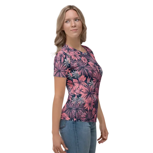 Midnight Coral Garden on a Women's Crew Neck T-Shirt