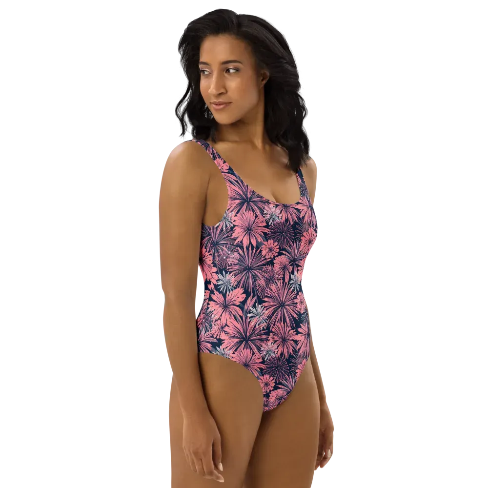 Midnight Coral Garden on One-Piece Swimsuit — Right