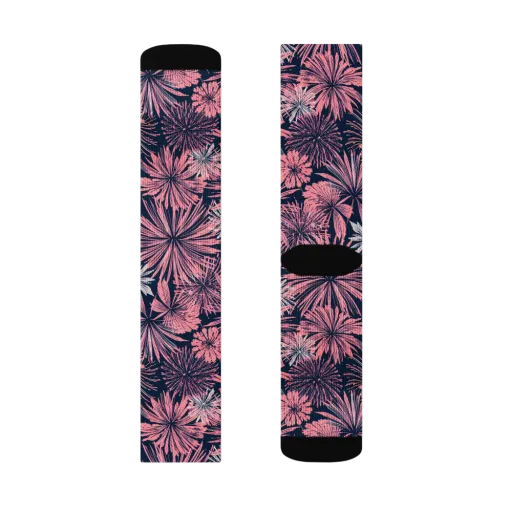 Midnight Coral Garden on a Socks