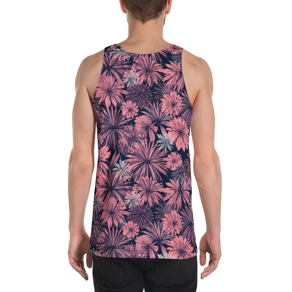 Midnight Coral Garden on Men's Tank Top — Back