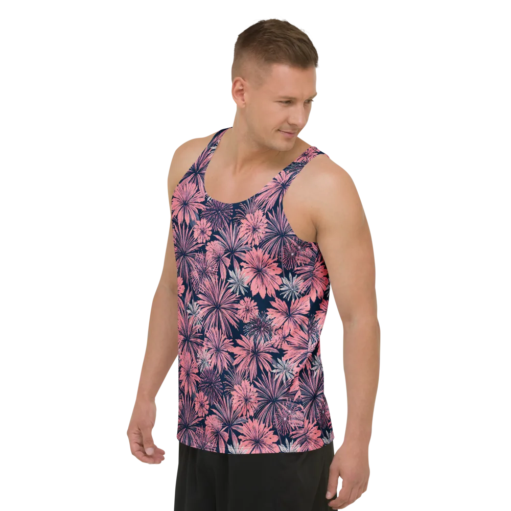 Midnight Coral Garden on Men's Tank Top — Left Front