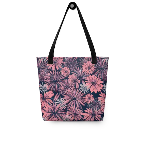 Midnight Coral Garden on a Tote Bag