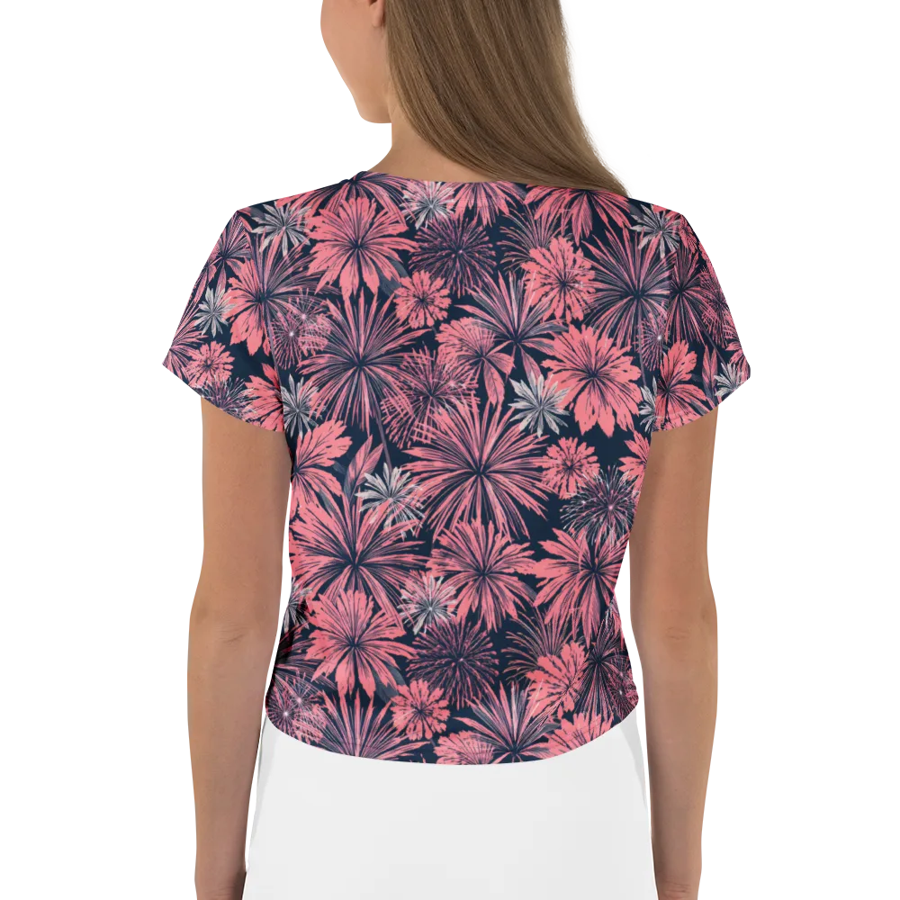 Midnight Coral Garden on Crop Tee — Back