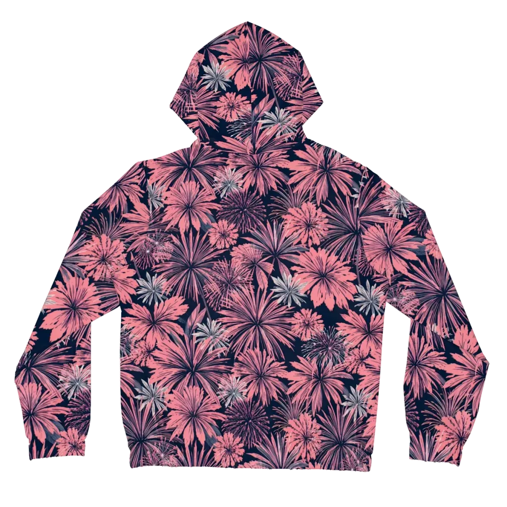 Midnight Coral Garden on Women's Full-Zip Hoodie — Back
