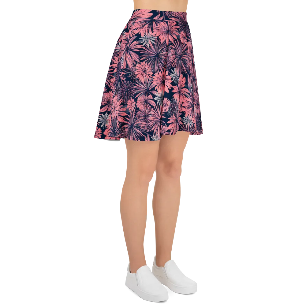 Midnight Coral Garden on Skater Skirt — Right