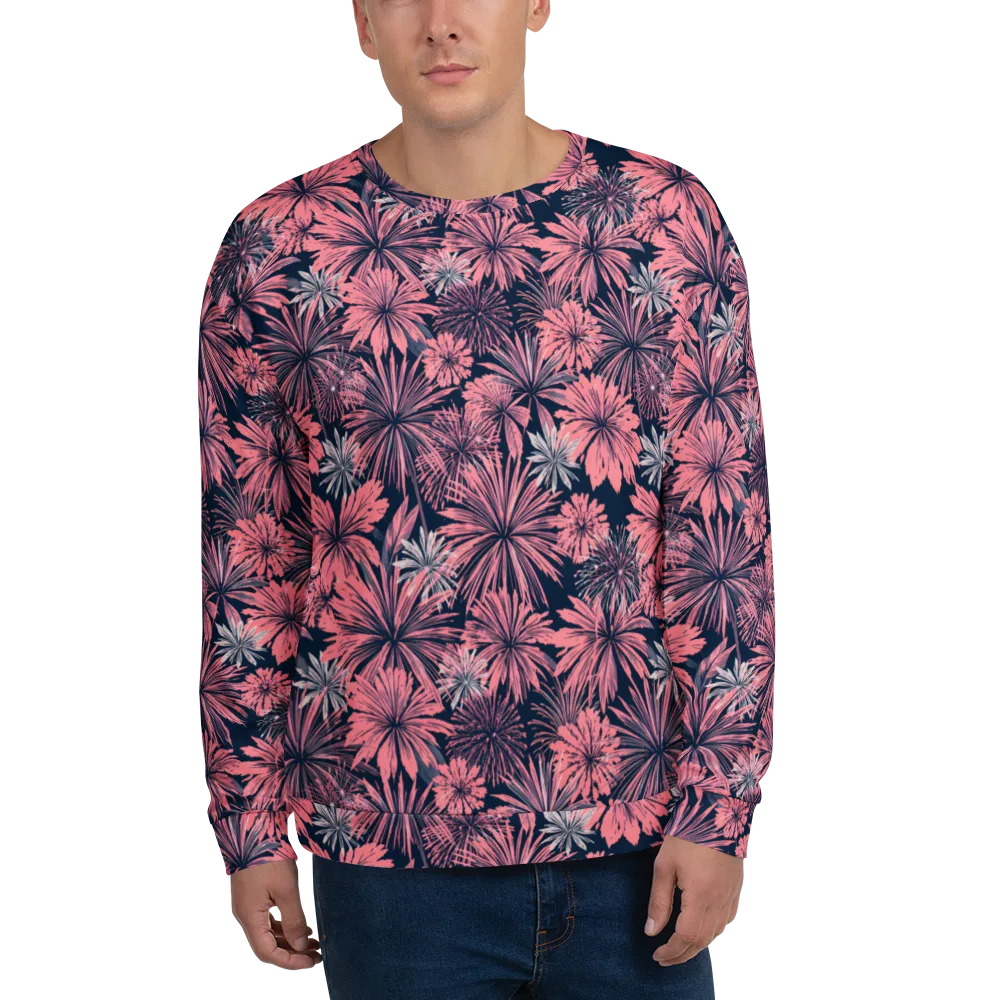 Midnight Coral Garden on Sweatshirt — Front