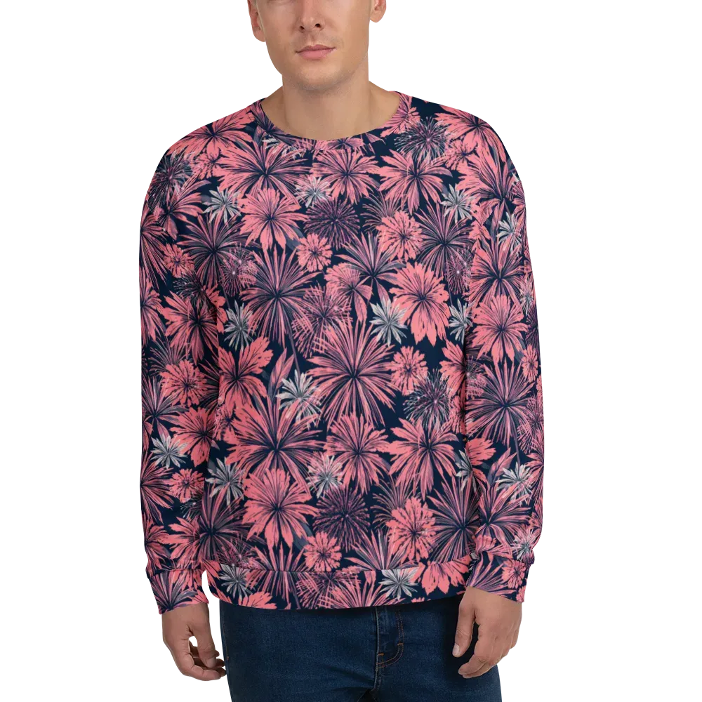 Midnight Coral Garden on Sweatshirt — Front
