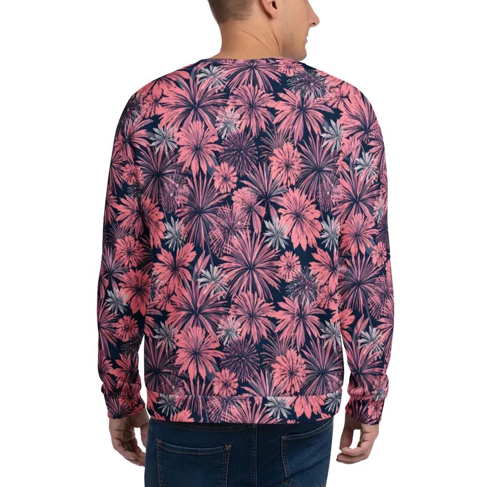 Midnight Coral Garden on Sweatshirt — Back