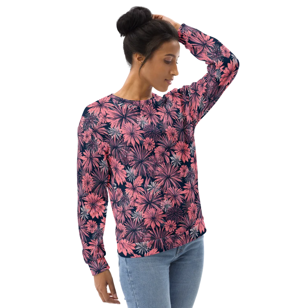Midnight Coral Garden on Sweatshirt — Right Front