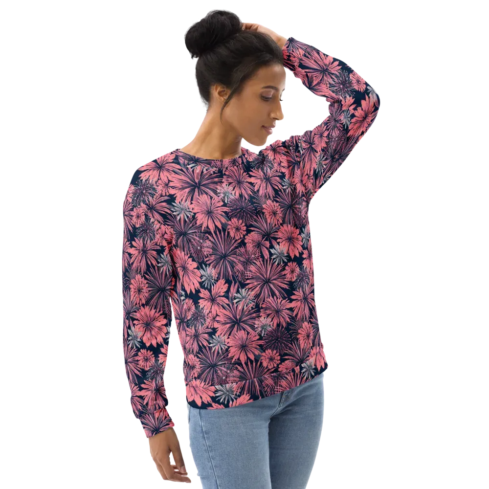 Midnight Coral Garden on Sweatshirt — Right Front