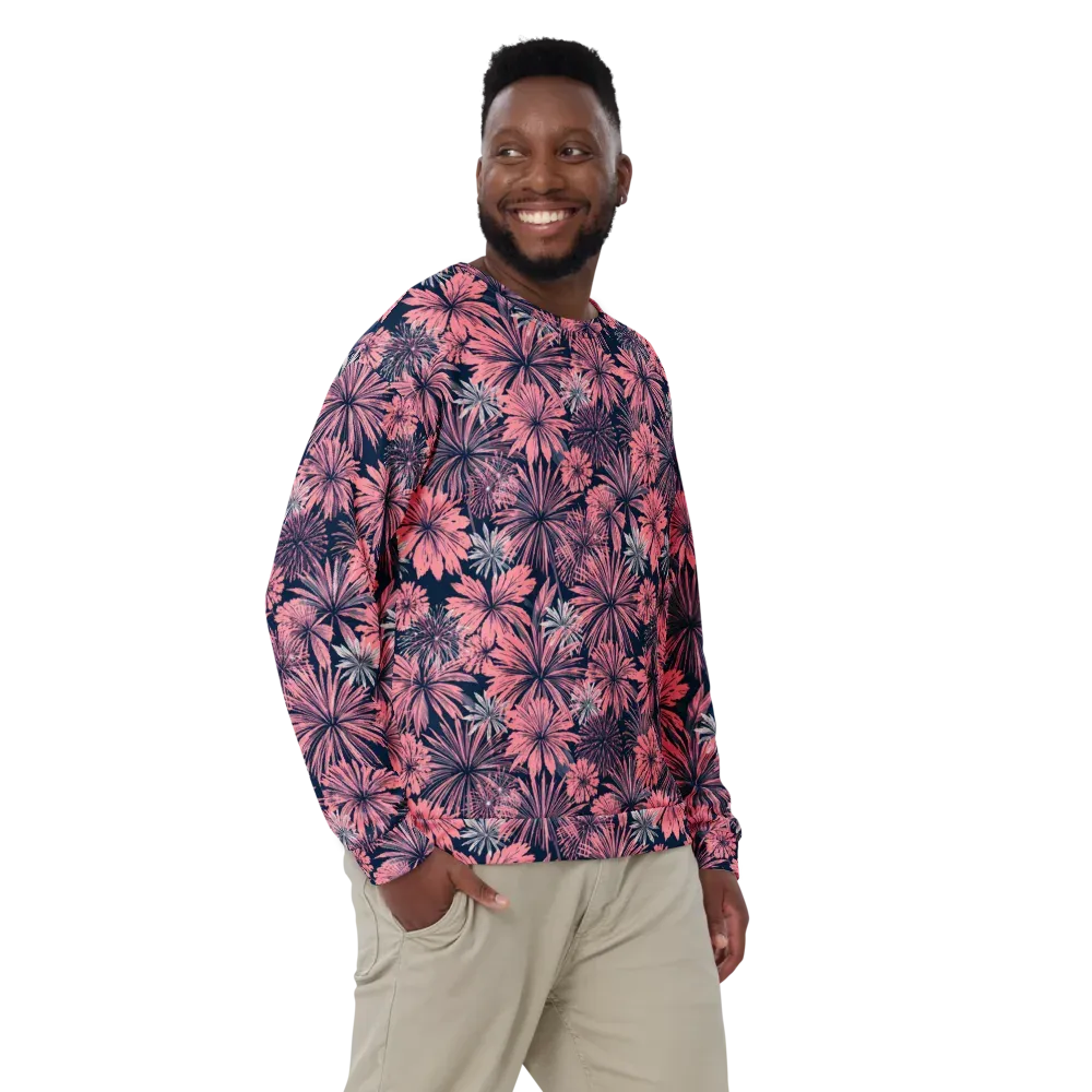 Midnight Coral Garden on Sweatshirt — Front