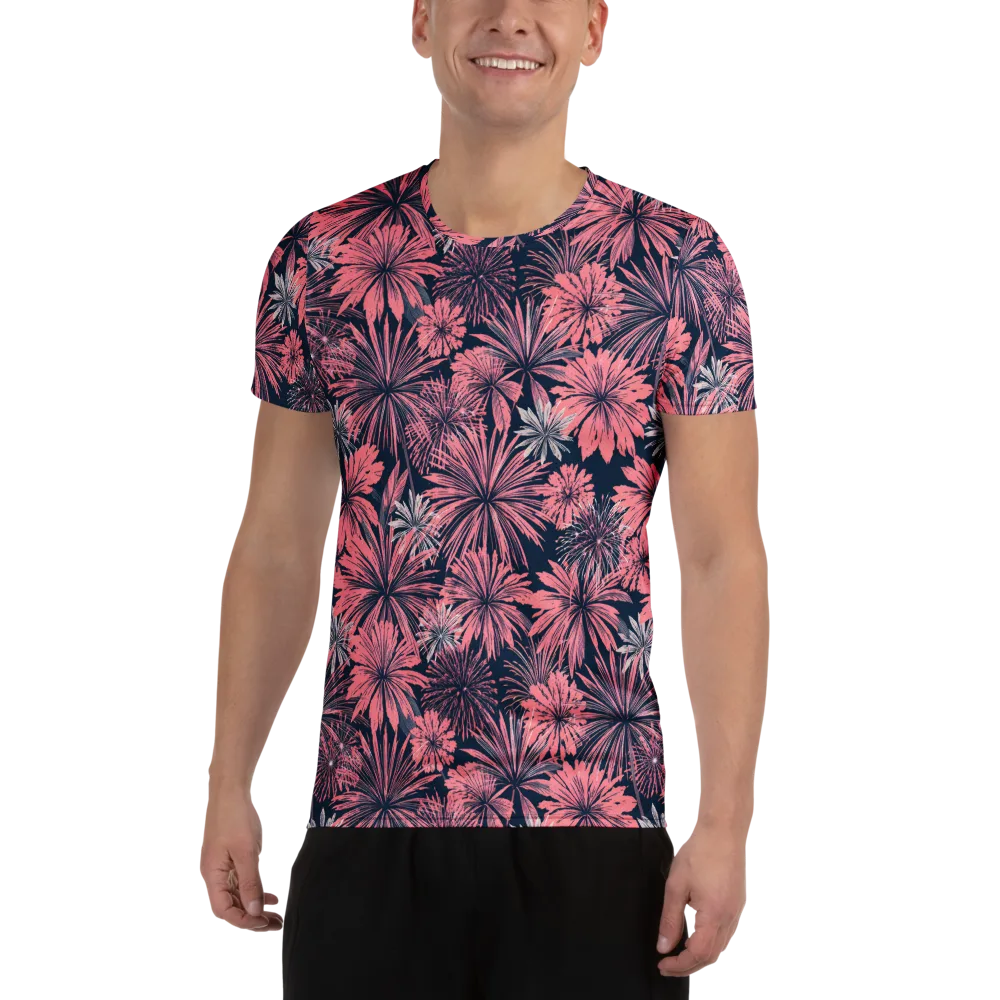 Midnight Coral Garden on Men's Athletic T-Shirt — Front