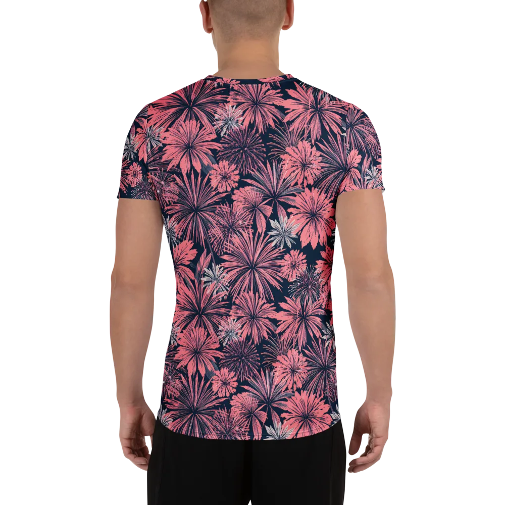 Midnight Coral Garden on Men's Athletic T-Shirt — Back