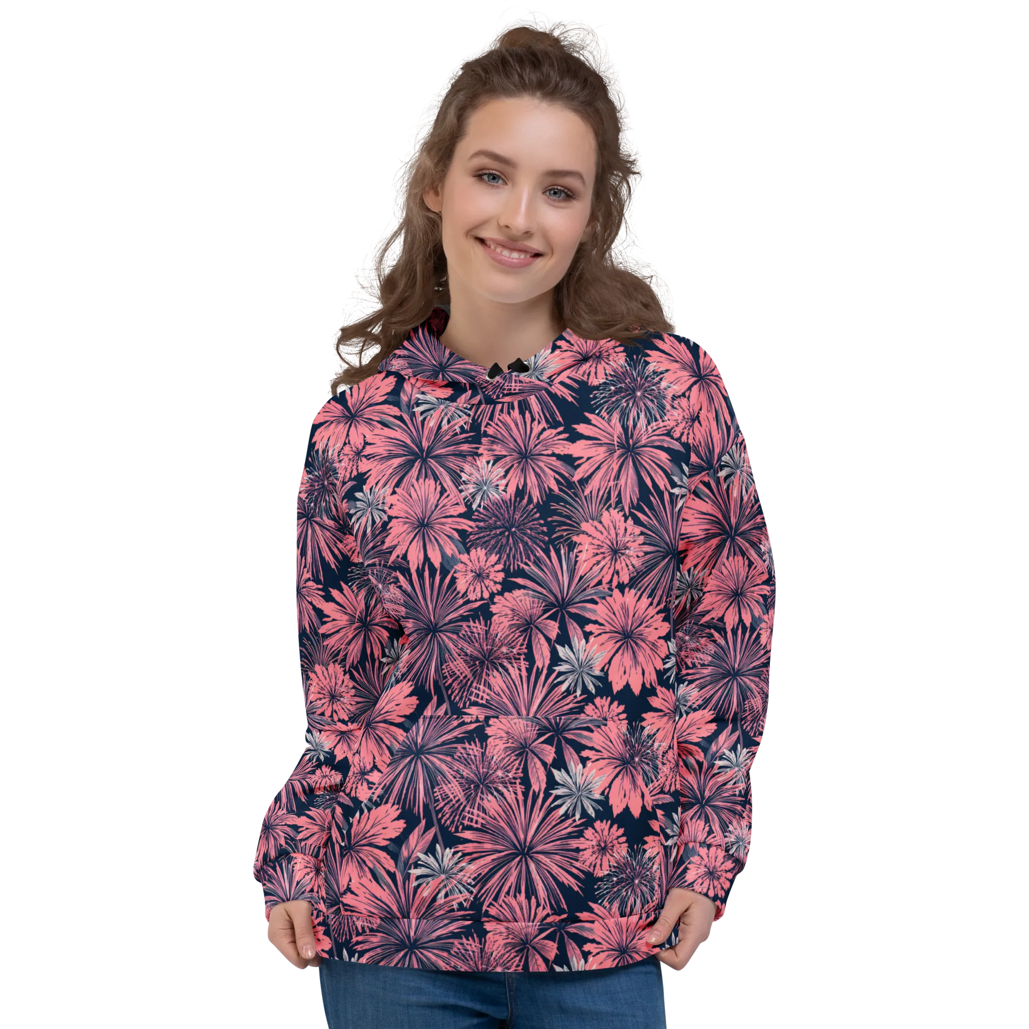 Midnight Coral Garden on Hoodie — Front