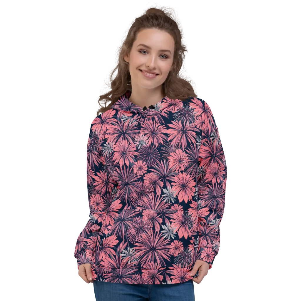 Midnight Coral Garden on Hoodie — Front