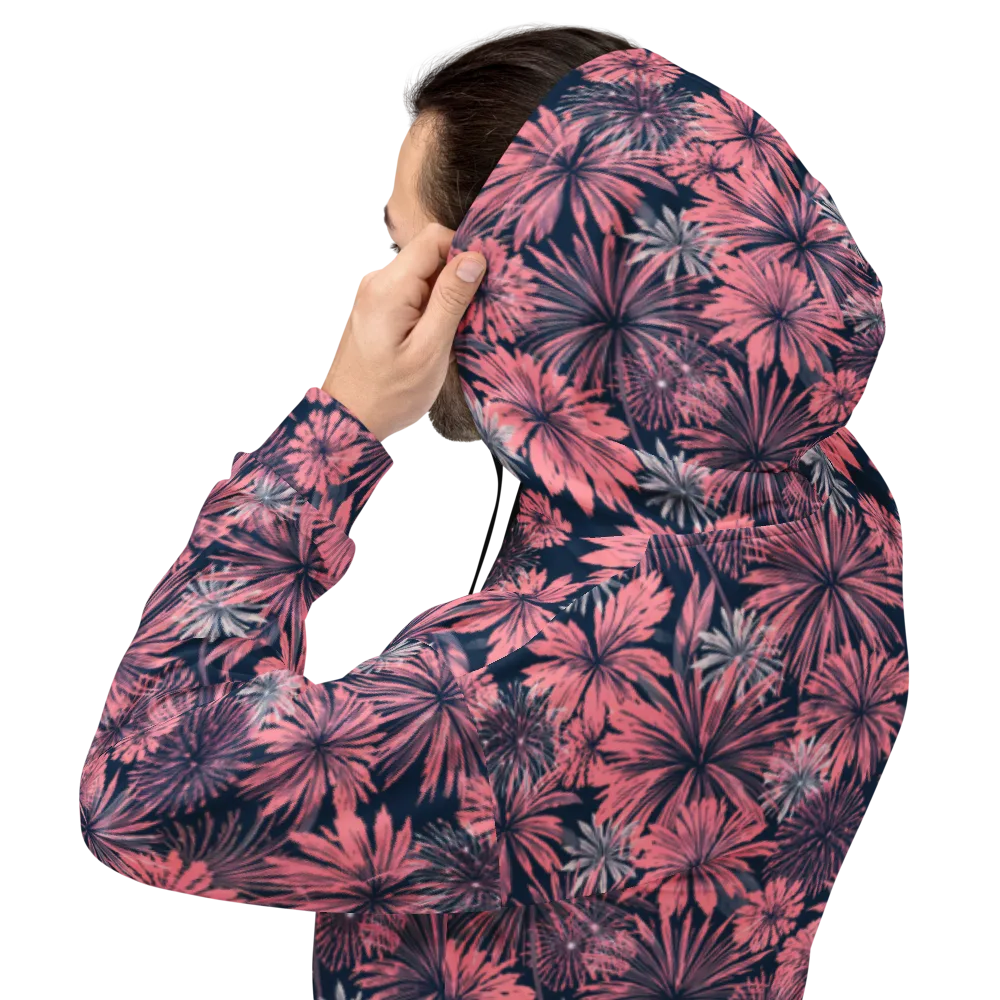 Midnight Coral Garden on Hoodie — Back