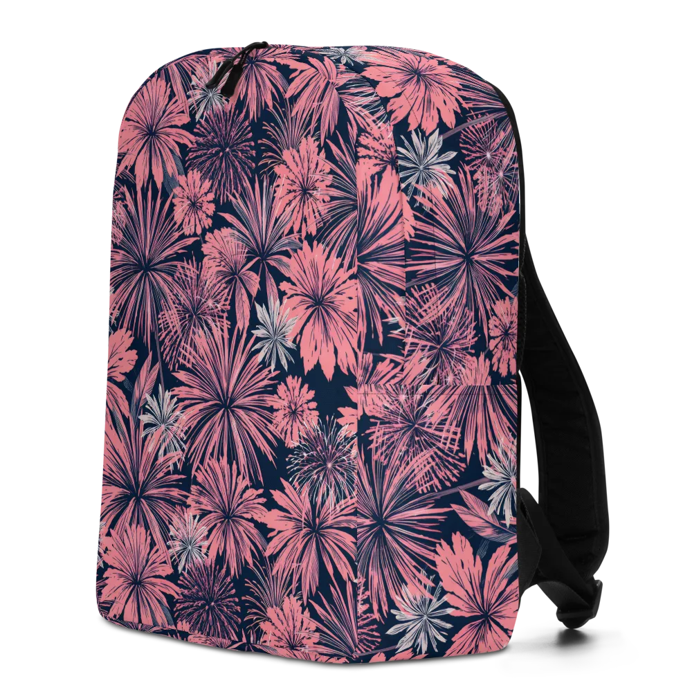 Midnight Coral Garden on Minimalist Backpack — Left