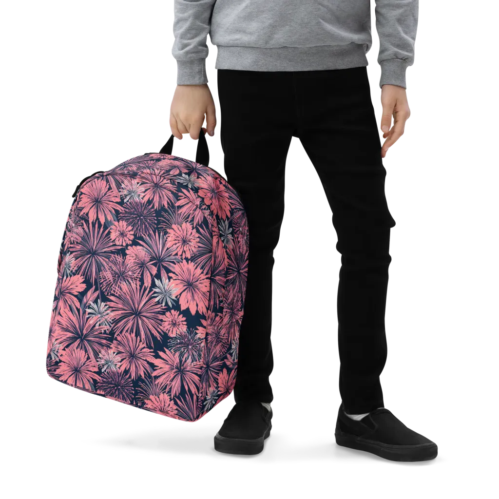 Midnight Coral Garden on Minimalist Backpack — Zoomed-in