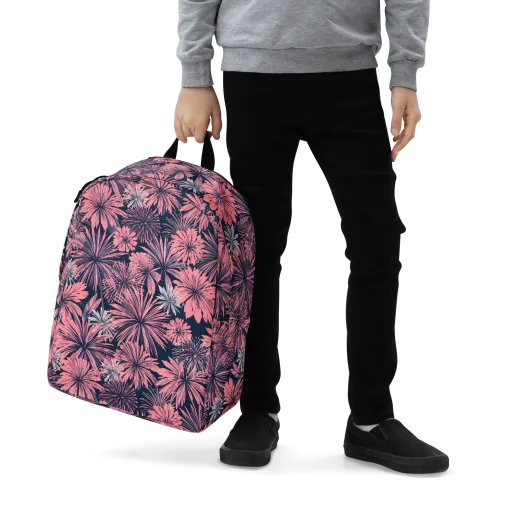 Midnight Coral Garden on a Minimalist Backpack