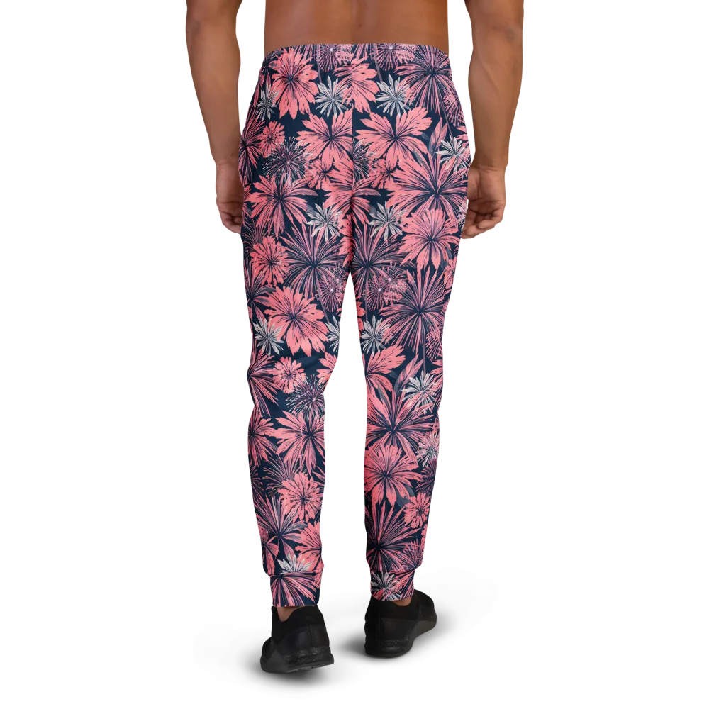 Midnight Coral Garden on Men's Joggers — Back